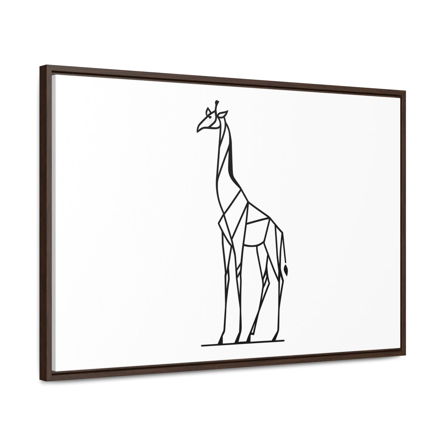 Geometric Giraffe Silhouette - Gallery Canvas Wraps, Horizontal Frame