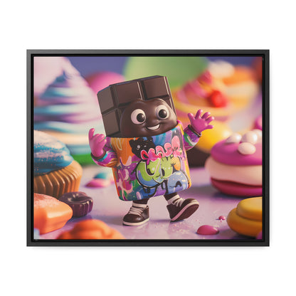 "Choco-Buddy's Sweet Adventure" - Gallery Canvas Wraps, Horizontal Frame