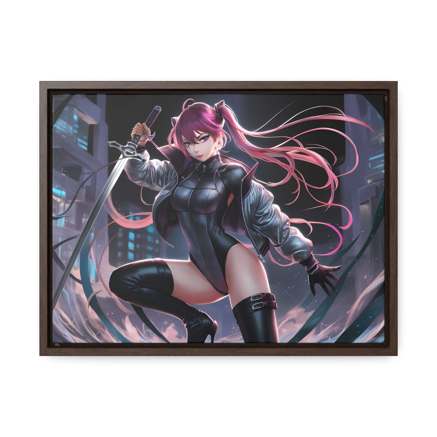 Blade of the Neon Night - Gallery Canvas Wraps, Horizontal Frame