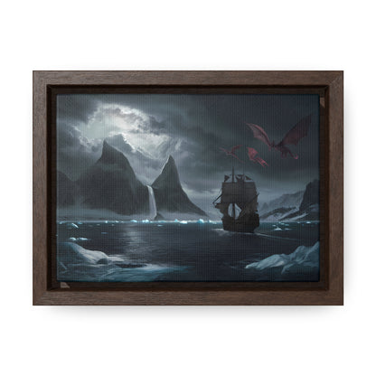 Dragons Over the Frozen Abyss - Gallery Canvas Wraps, Horizontal Frame