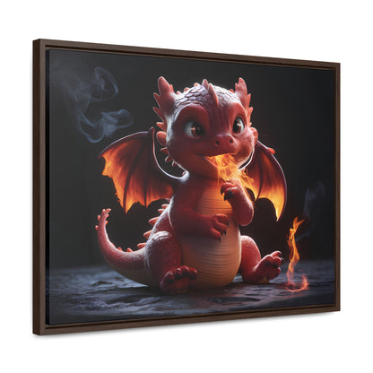 "Baby Dragon's First Flame" - Gallery Canvas Wraps, Horizontal Frame