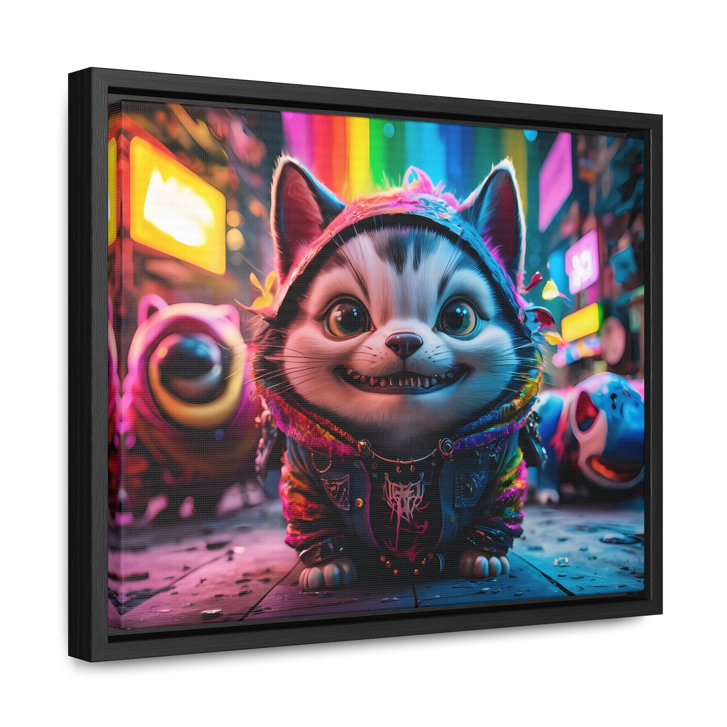 Cyberpunk Alley Cat Adventures - Gallery Canvas Wraps, Horizontal Frame