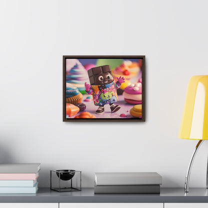 "Choco-Buddy's Sweet Adventure" - Gallery Canvas Wraps, Horizontal Frame