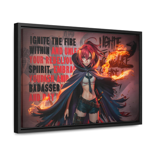 Rebel Flame Warrior - Gallery Canvas Wraps, Horizontal Frame