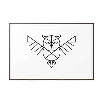 Geometric Owl Symbol - Gallery Canvas Wraps, Horizontal Frame