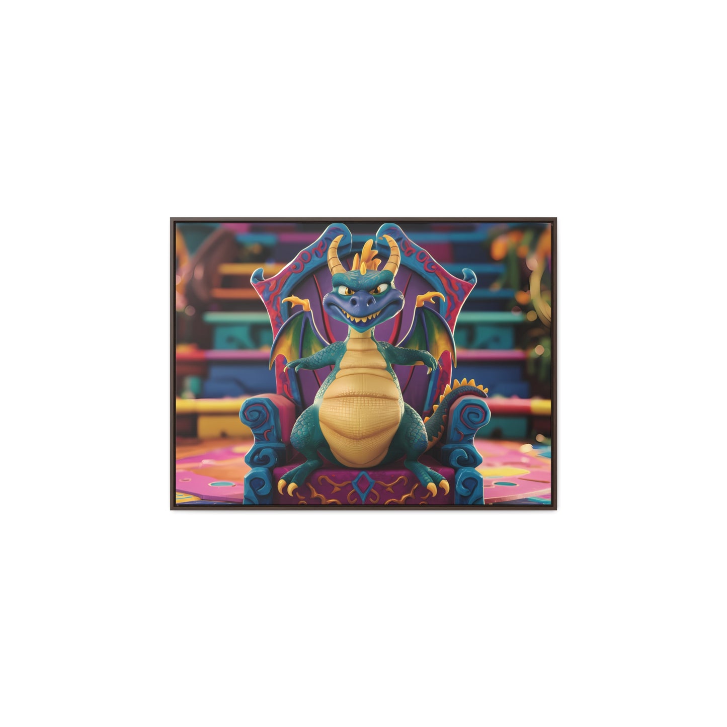 Dragon King on His Throne - Gallery Canvas Wraps, Horizontal Frame