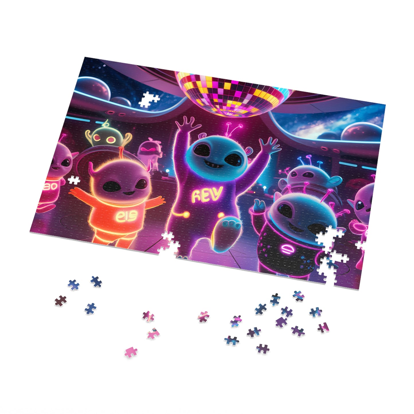 Galactic Neon Dance Party - Jigsaw Puzzle (30, 110, 252, 500,1000-Piece)