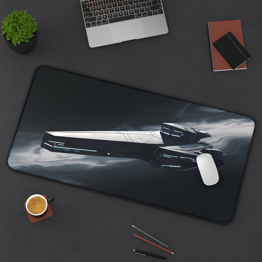 Gray Space Ship - Desk Mat