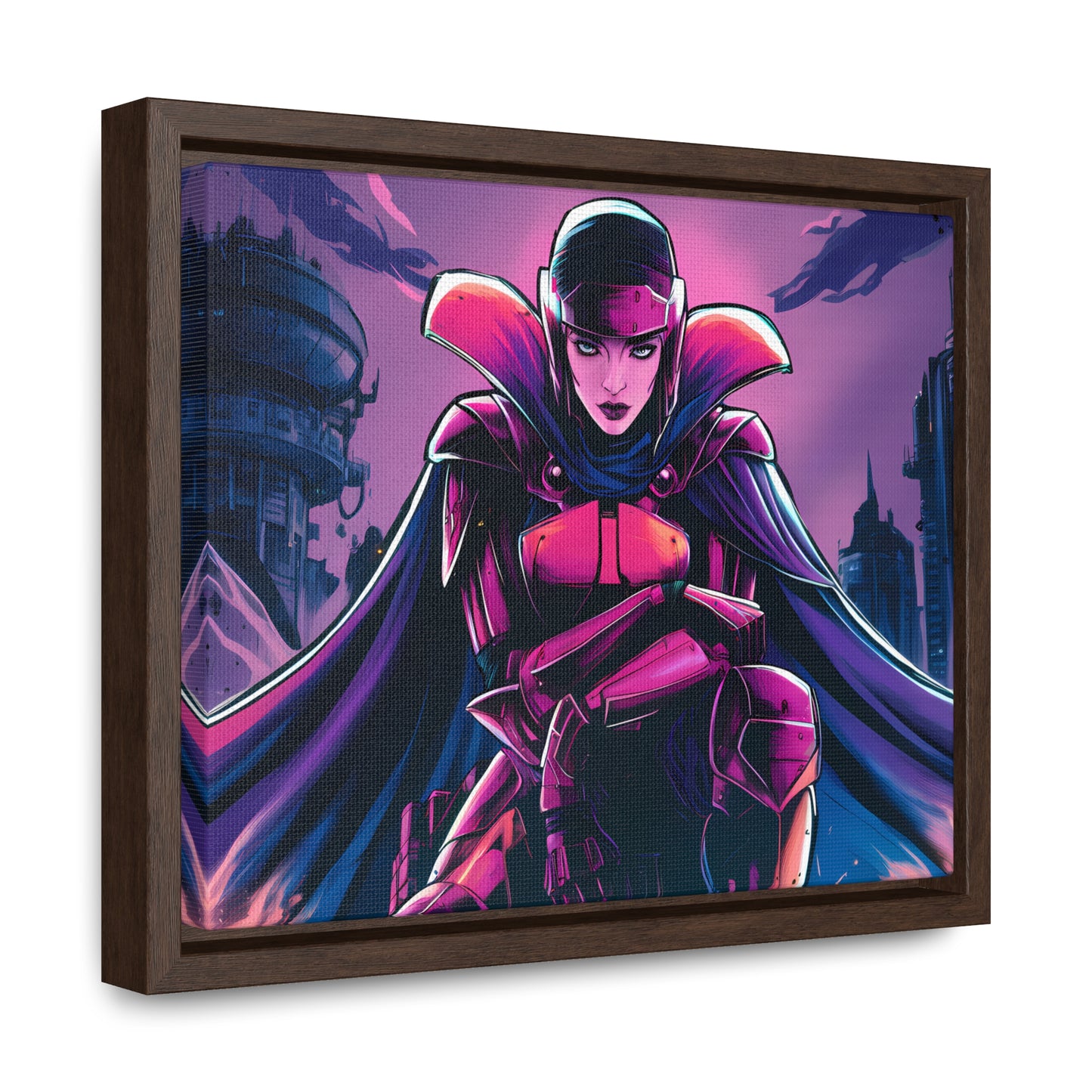 Guardian of the Neon Empire - Gallery Canvas Wraps, Horizontal Frame