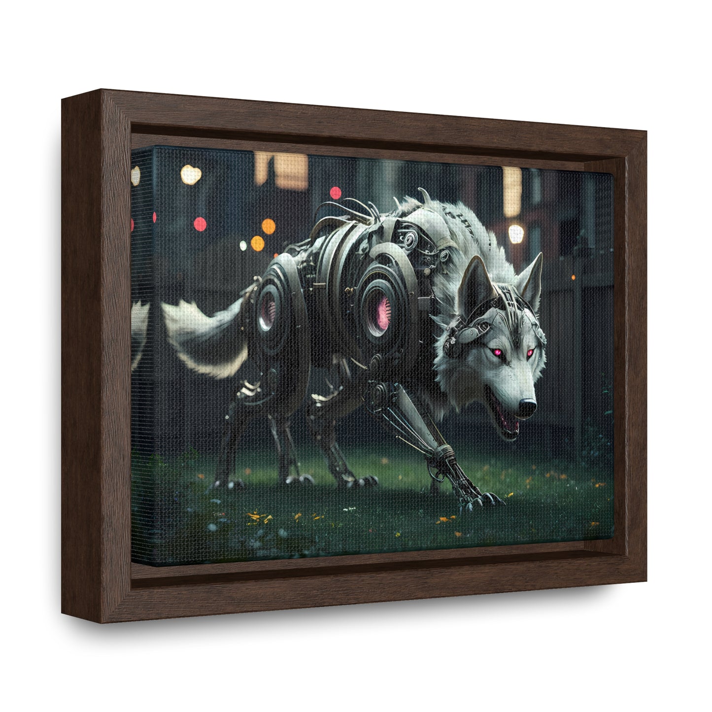 Cyber Wolf Sentinel - Gallery Canvas Wraps, Horizontal Frame