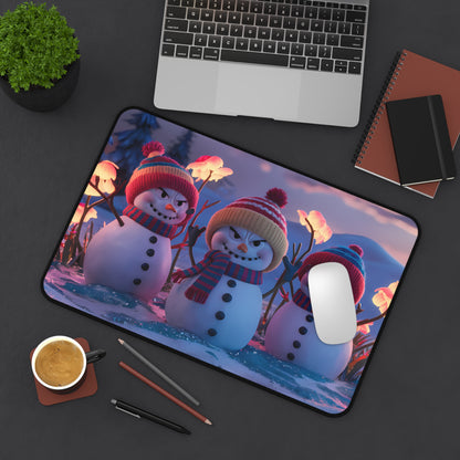 Frosty Foes in the Glow of Winter - Desk Mat