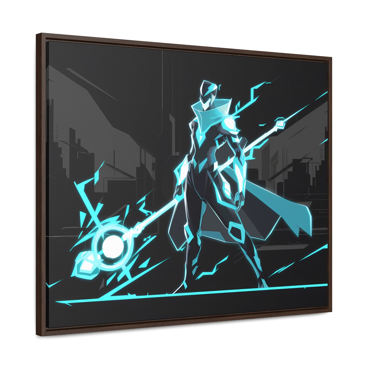 Arbiter of the Neon Void - Gallery Canvas Wraps, Horizontal Frame