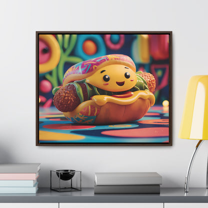 Cheerful Burger Adventure - Gallery Canvas Wraps, Horizontal Frame