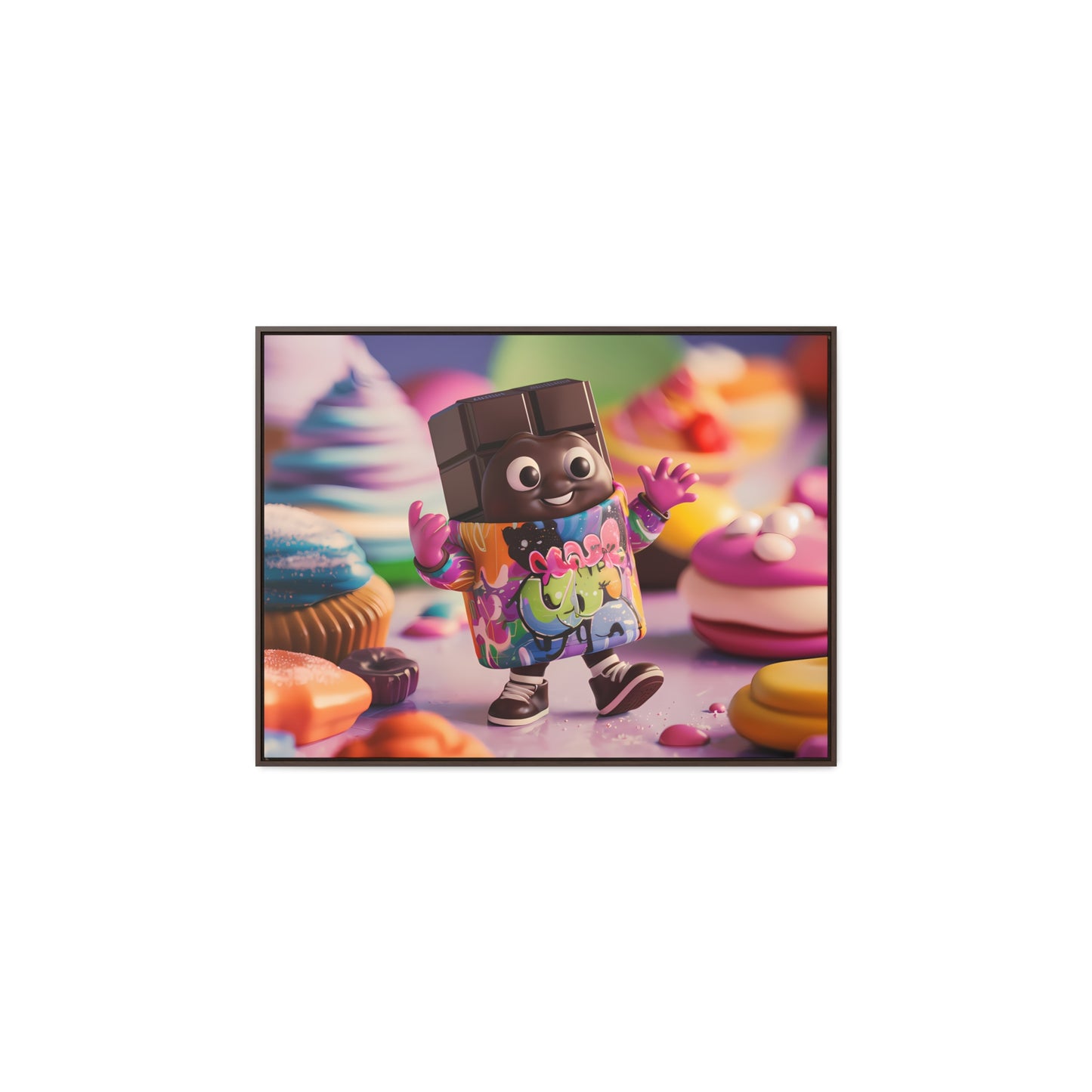 "Choco-Buddy's Sweet Adventure" - Gallery Canvas Wraps, Horizontal Frame