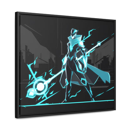 Arbiter of the Neon Void - Gallery Canvas Wraps, Horizontal Frame