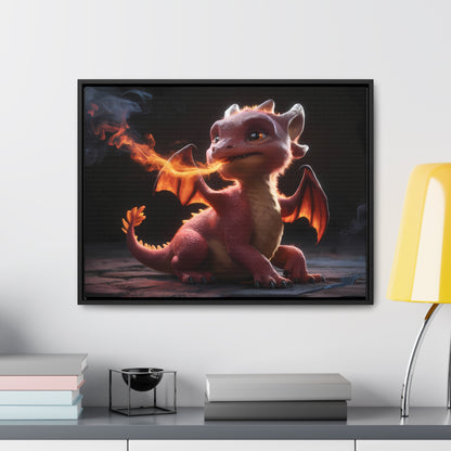 "Baby Dragon's First Flame" - Gallery Canvas Wraps, Horizontal Frame