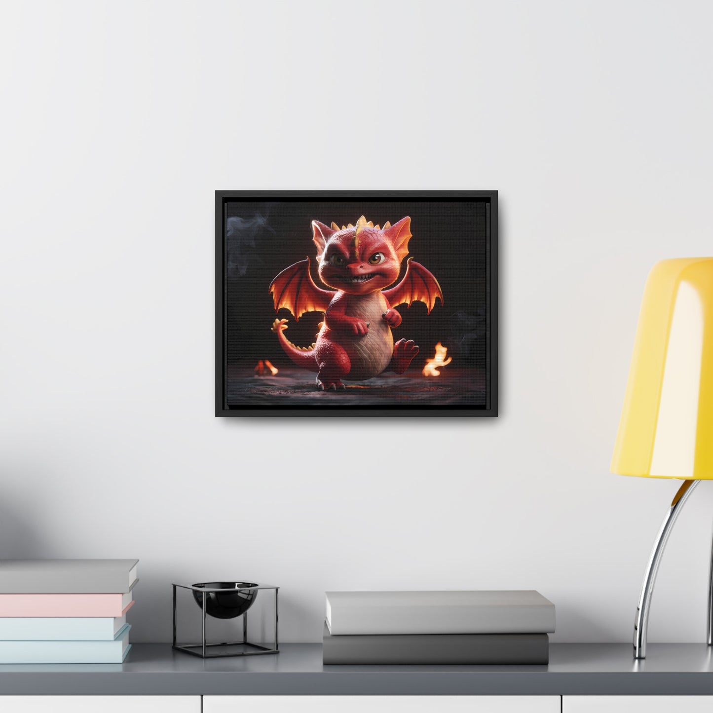 "Fiery Little Guardian" - Gallery Canvas Wraps, Horizontal Frame