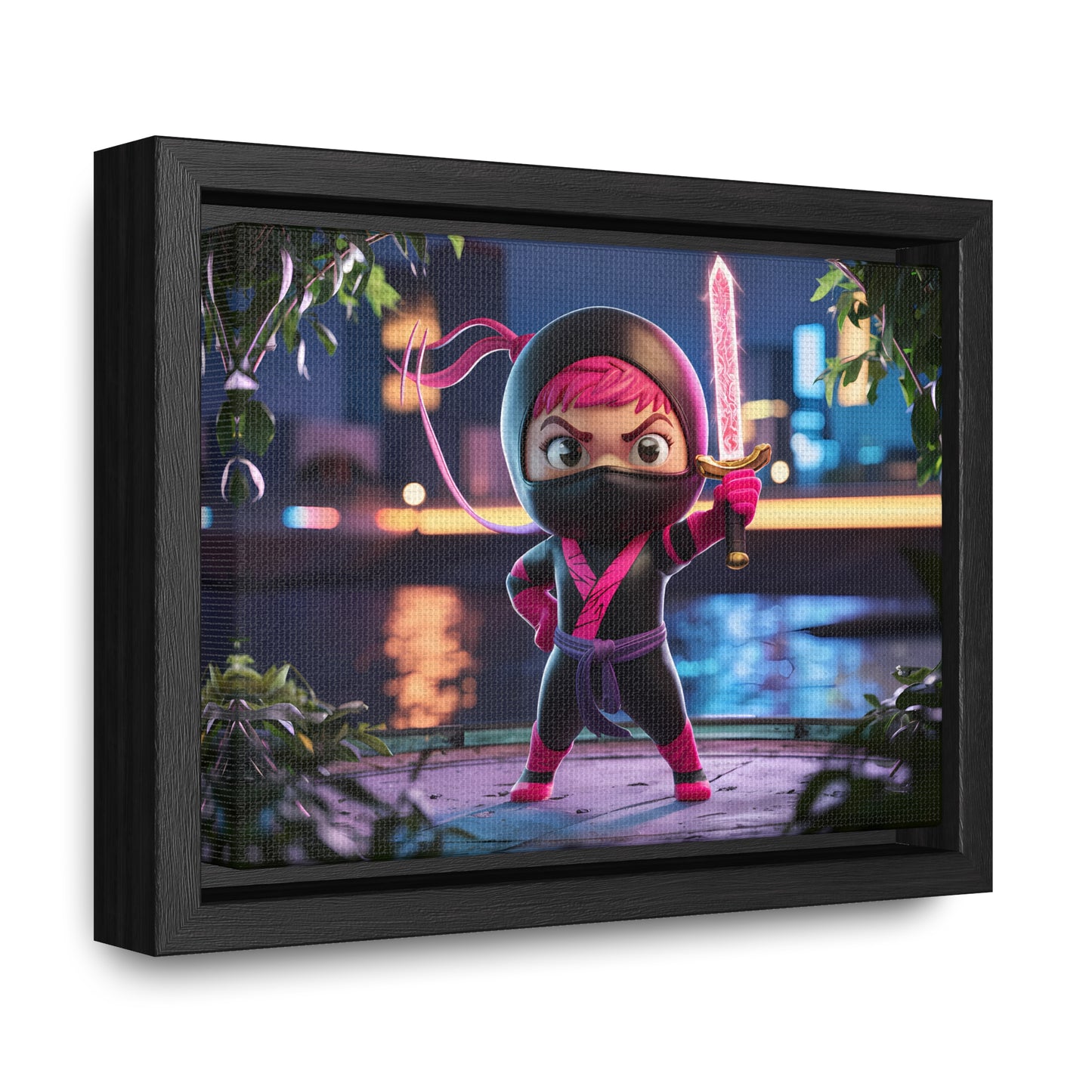 Blade of the Pink Ninja - Gallery Canvas Wraps, Horizontal Frame