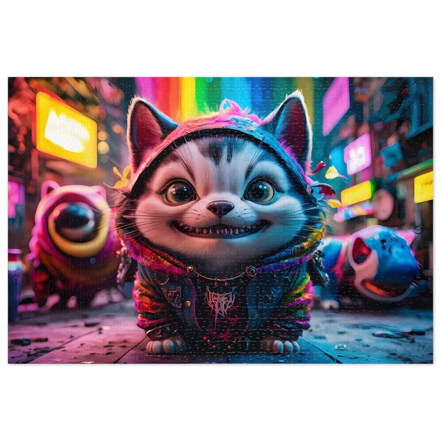 Neon Alley Cat Caper - Jigsaw Puzzle (30, 110, 252, 500,1000-Piece)