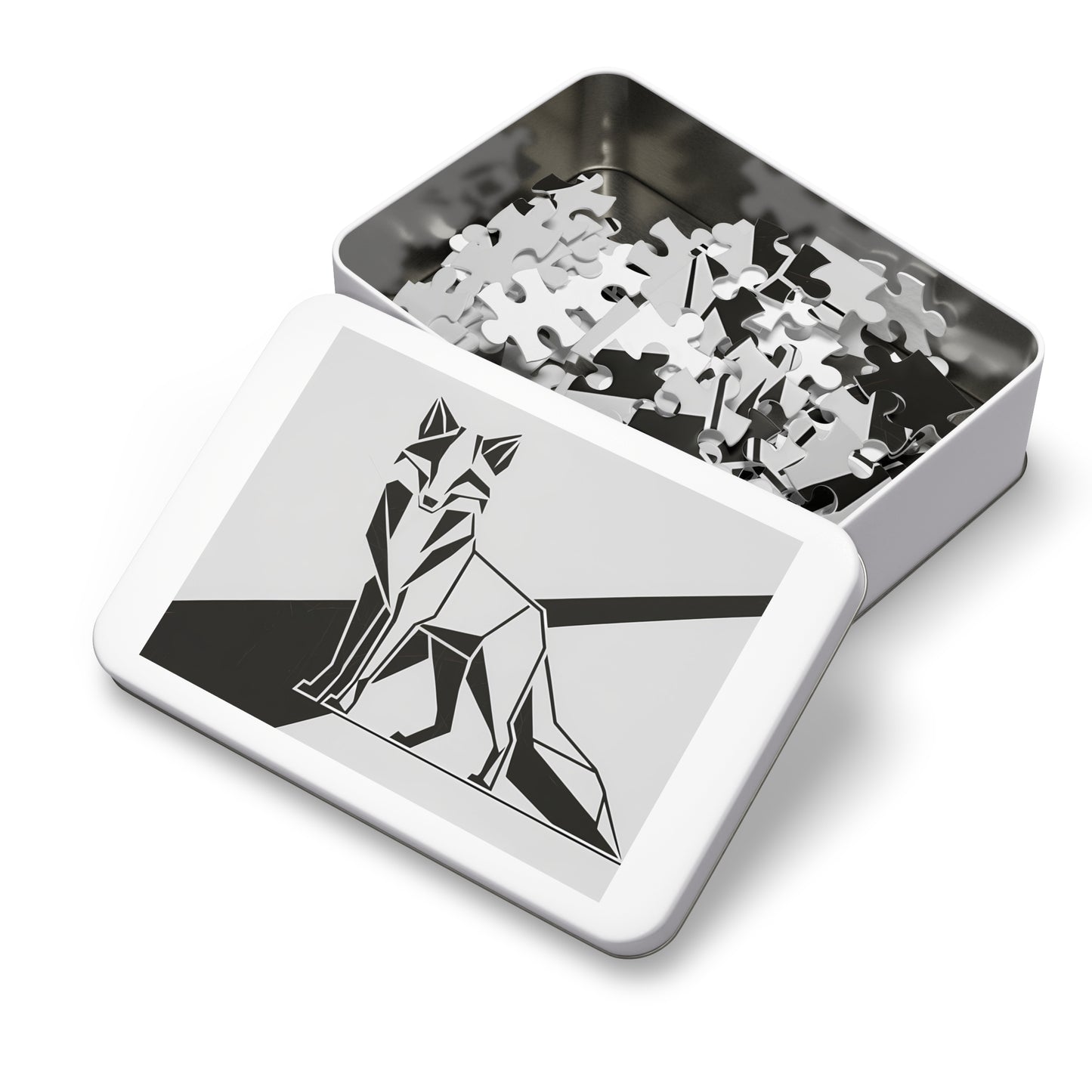 Geometric Fox in Monochrome - Jigsaw Puzzle (30, 110, 252, 500,1000-Piece)