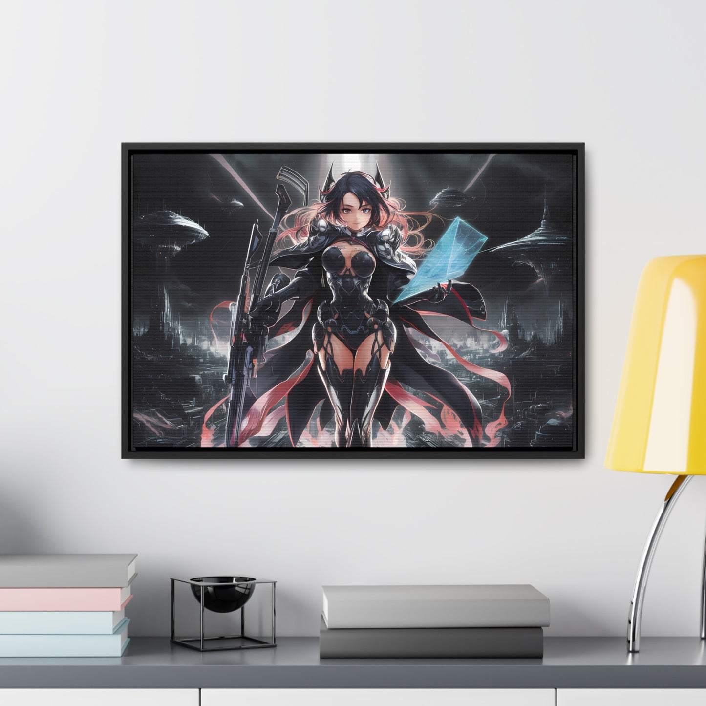 The Sentinel of Neon Skies - Gallery Canvas Wraps, Horizontal Frame