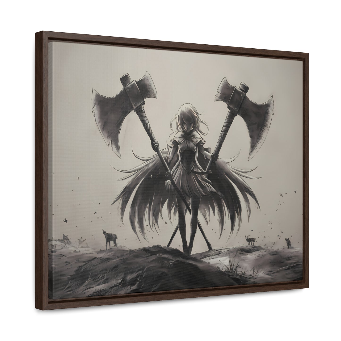 "Abyssal Valkyrie" - Gallery Canvas Wraps, Horizontal Frame