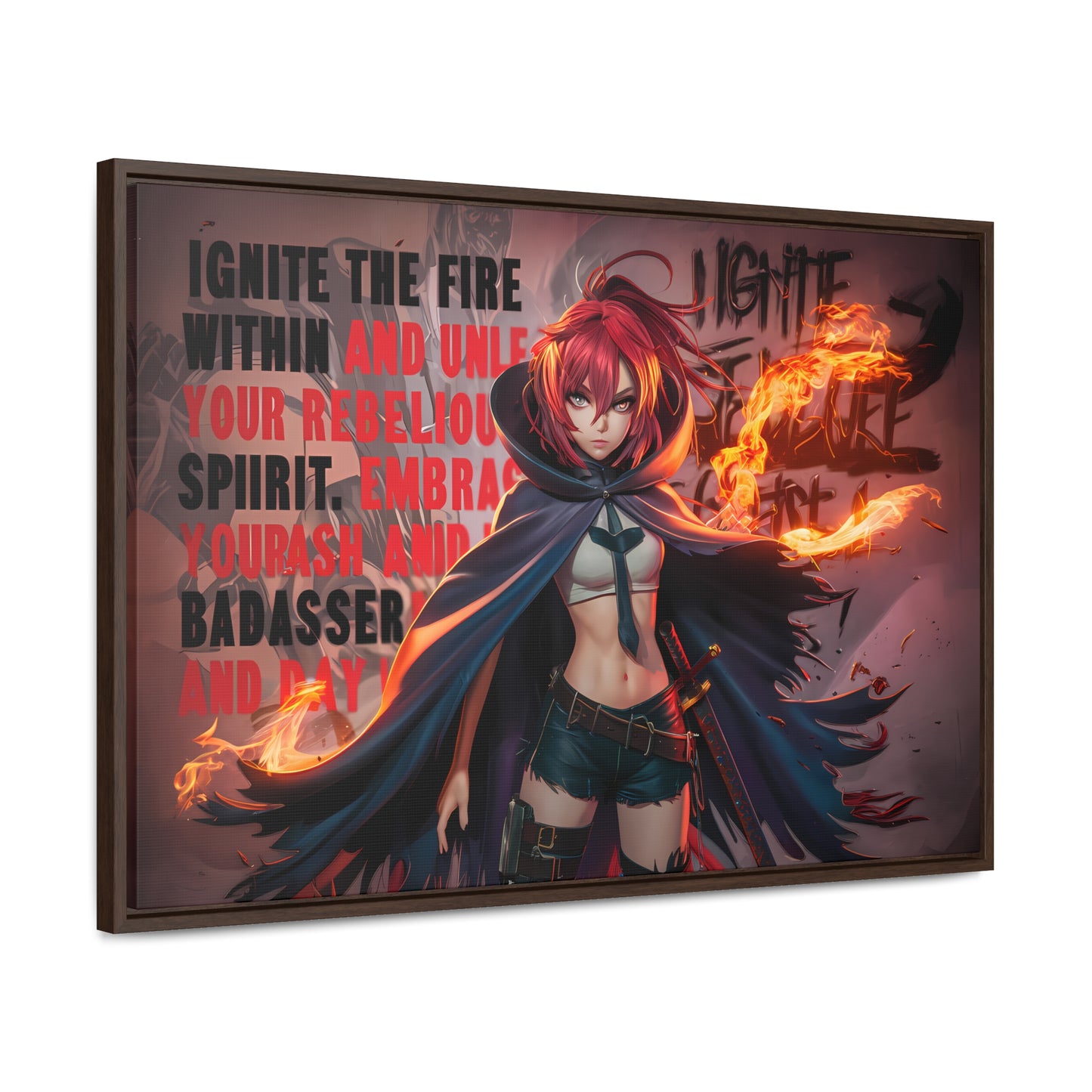 Rebel Flame Warrior - Gallery Canvas Wraps, Horizontal Frame