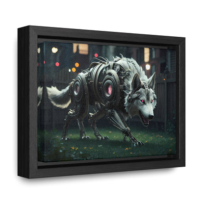 Cyber Wolf Sentinel - Gallery Canvas Wraps, Horizontal Frame