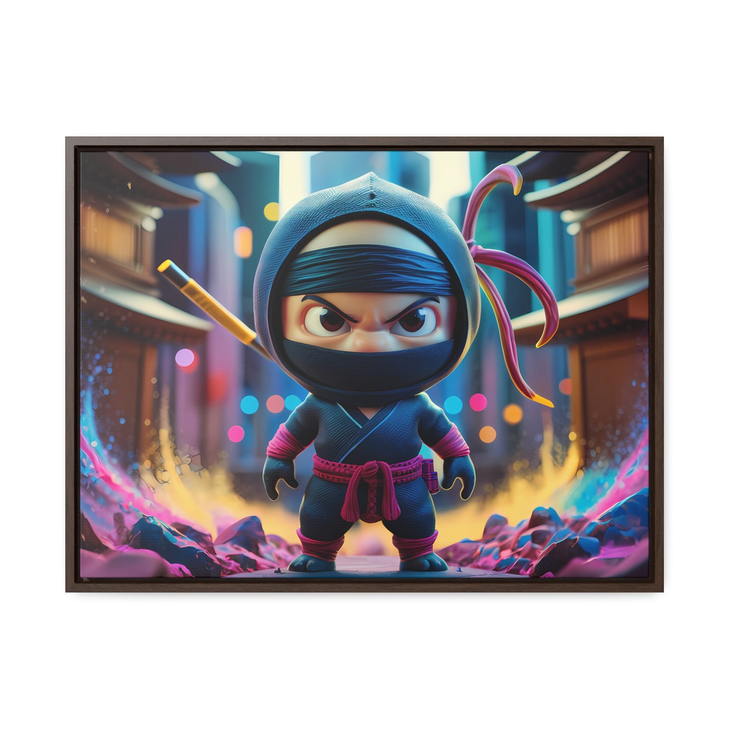 Tiny Ninja, Big Attitude - Gallery Canvas Wraps, Horizontal Frame