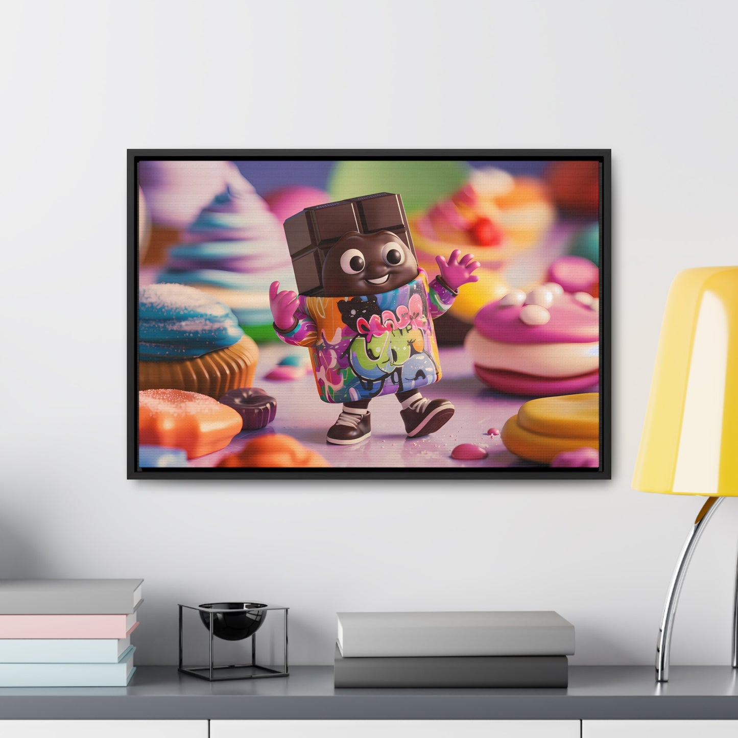 "Choco-Buddy's Sweet Adventure" - Gallery Canvas Wraps, Horizontal Frame