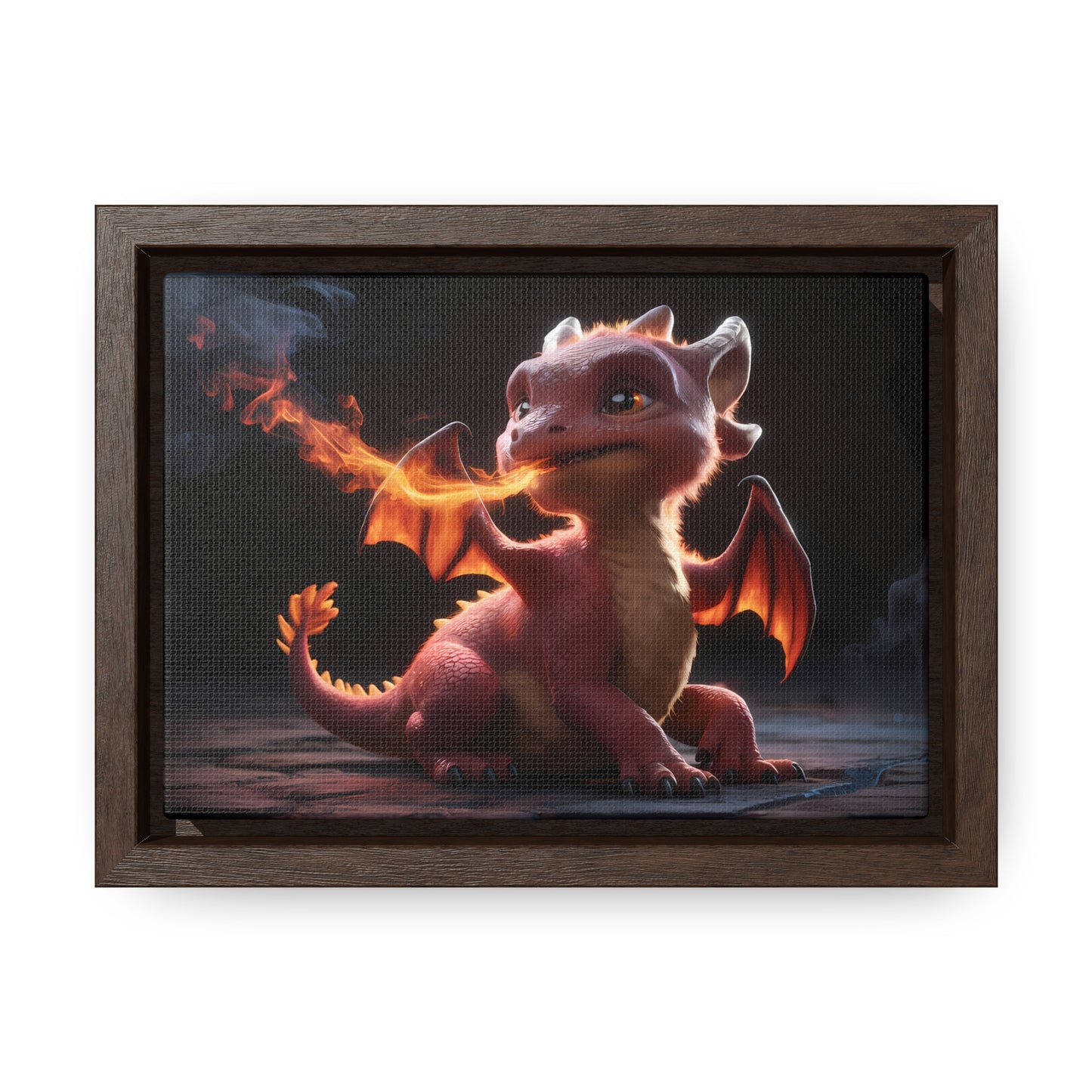 "Baby Dragon's First Flame" - Gallery Canvas Wraps, Horizontal Frame