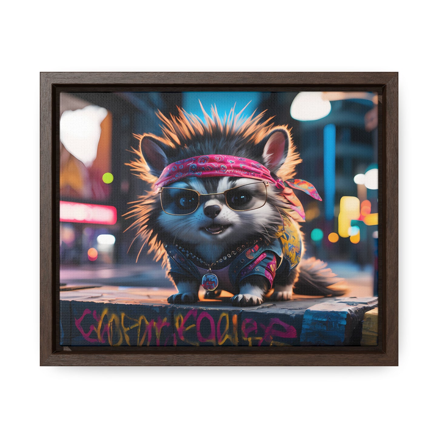 Rebel Pup on the Streets - Gallery Canvas Wraps, Horizontal Frame