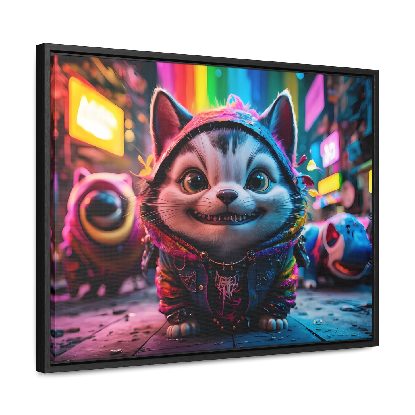 Cyberpunk Alley Cat Adventures - Gallery Canvas Wraps, Horizontal Frame