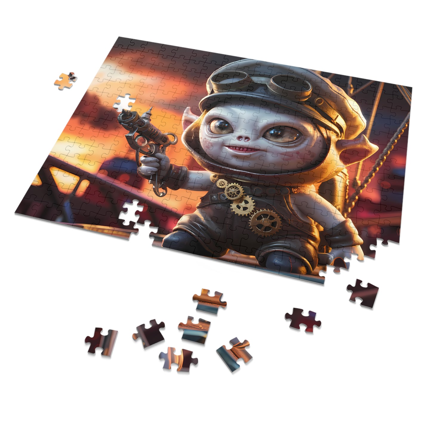 Steampunk Explorer at Sunset - Jigsaw Puzzle (30, 110, 252, 500,1000-Piece)