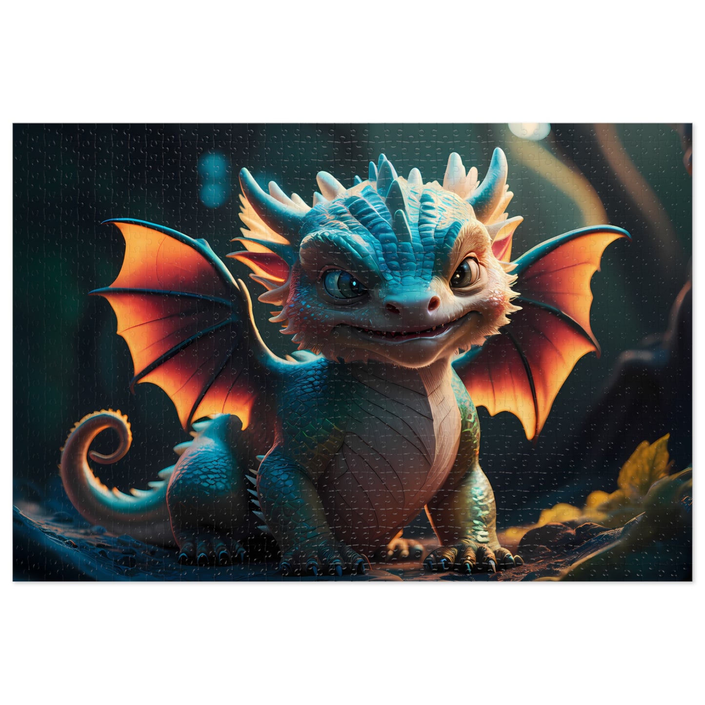 Baby Dragon in Enchanted Forest - Jigsaw Puzzle (30, 110, 252, 500,1000-Piece)