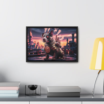 Cyber Canine: Steampunk Sentinel - Gallery Canvas Wraps, Horizontal Frame