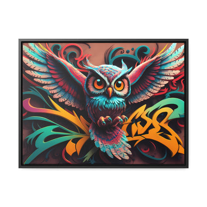 Vibrant Owl Symphony - Gallery Canvas Wraps, Horizontal Frame