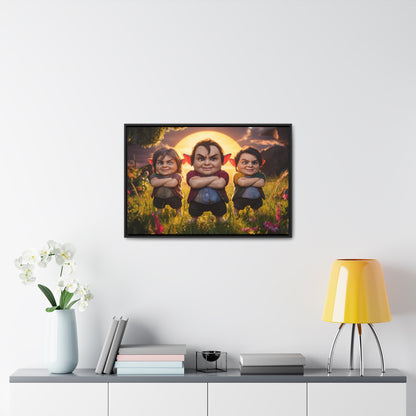 The Mischievous Trio at Sunset - Gallery Canvas Wraps, Horizontal Frame