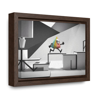 Geometric Adventure in Monochrome World - Gallery Canvas Wraps, Horizontal Frame