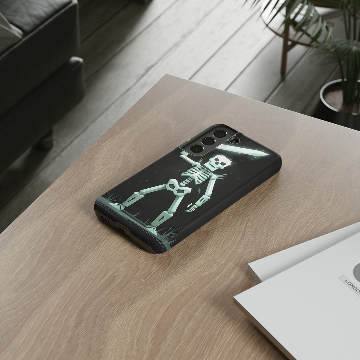 Geometric Skeleton Swordsman - Smartphone Tough Cases