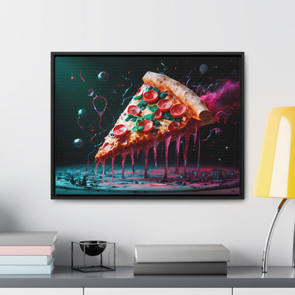 "Cosmic Slice of Pizza Bliss" - Gallery Canvas Wraps, Horizontal Frame