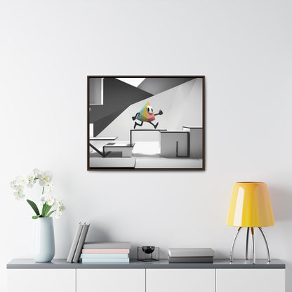 Geometric Adventure in Monochrome World - Gallery Canvas Wraps, Horizontal Frame