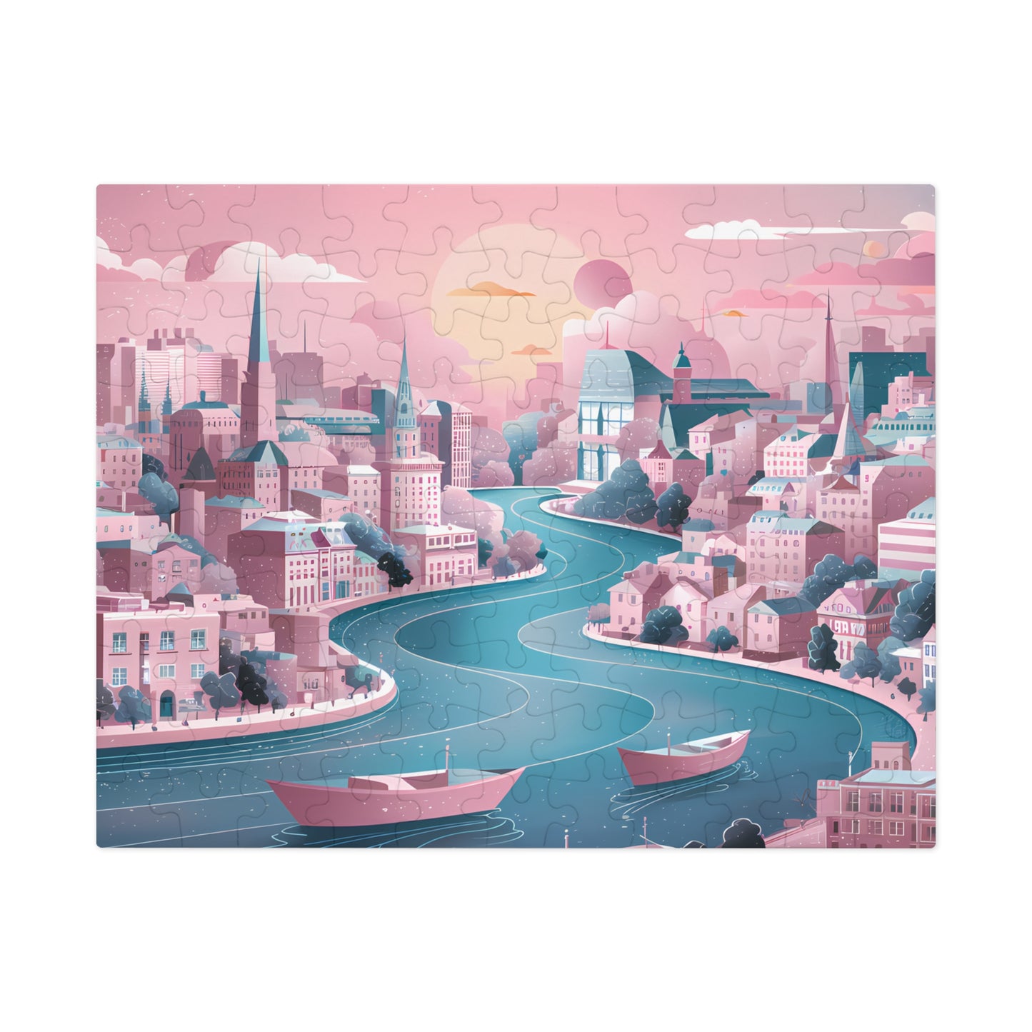 Dreamy Riverside Cityscape - Jigsaw Puzzle (30, 110, 252, 500,1000-Piece)