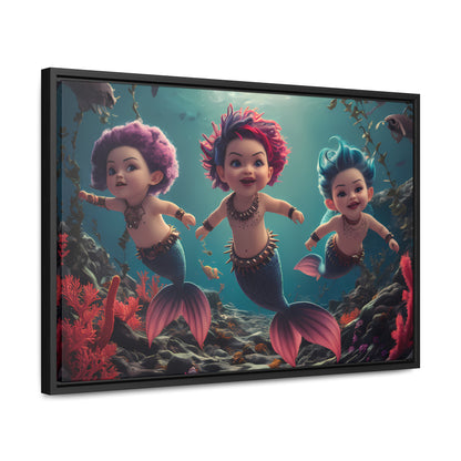 Aquatic Mischief - Gallery Canvas Wraps, Horizontal Frame