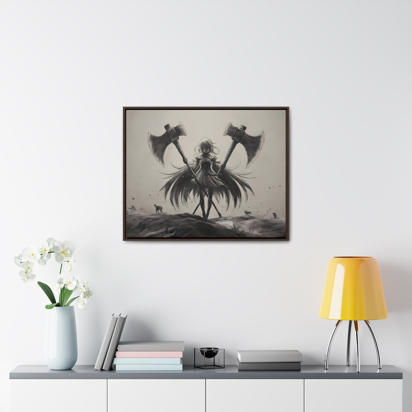 "Abyssal Valkyrie" - Gallery Canvas Wraps, Horizontal Frame