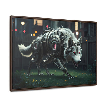 Cyber Wolf Sentinel - Gallery Canvas Wraps, Horizontal Frame