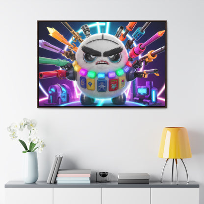 Battle-Ready Fluffbot: The Ultimate Arsenal - Gallery Canvas Wraps, Horizontal Frame