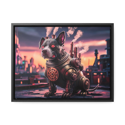 Cyber Canine: Steampunk Sentinel - Gallery Canvas Wraps, Horizontal Frame