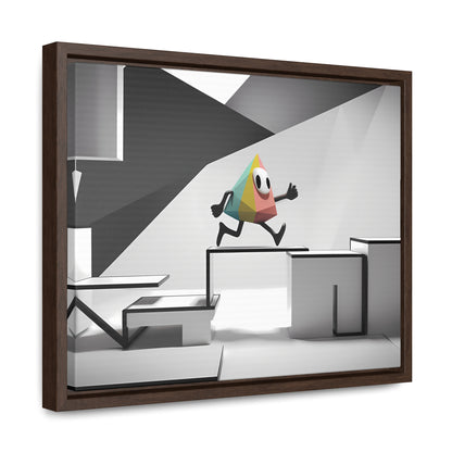 Geometric Adventure in Monochrome World - Gallery Canvas Wraps, Horizontal Frame