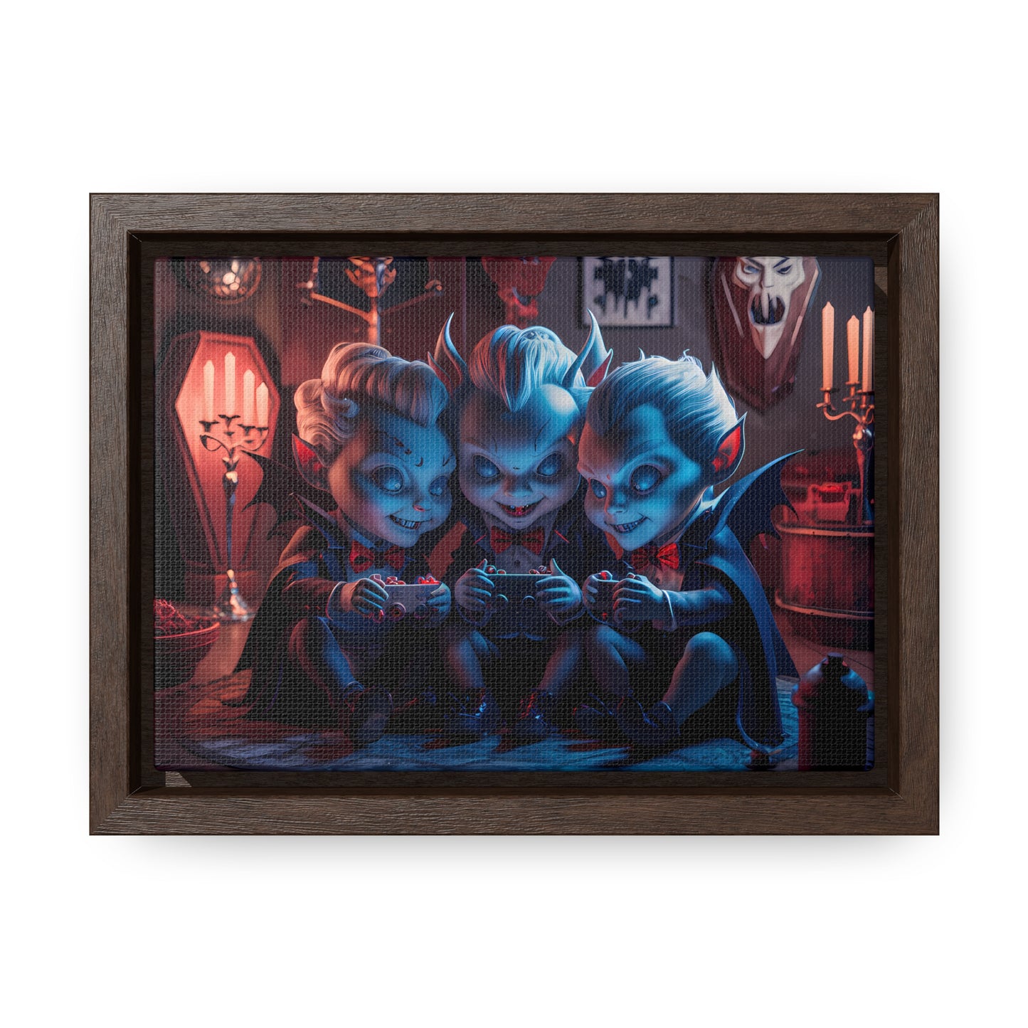 "Night of the Gaming Vampires" - Gallery Canvas Wraps, Horizontal Frame